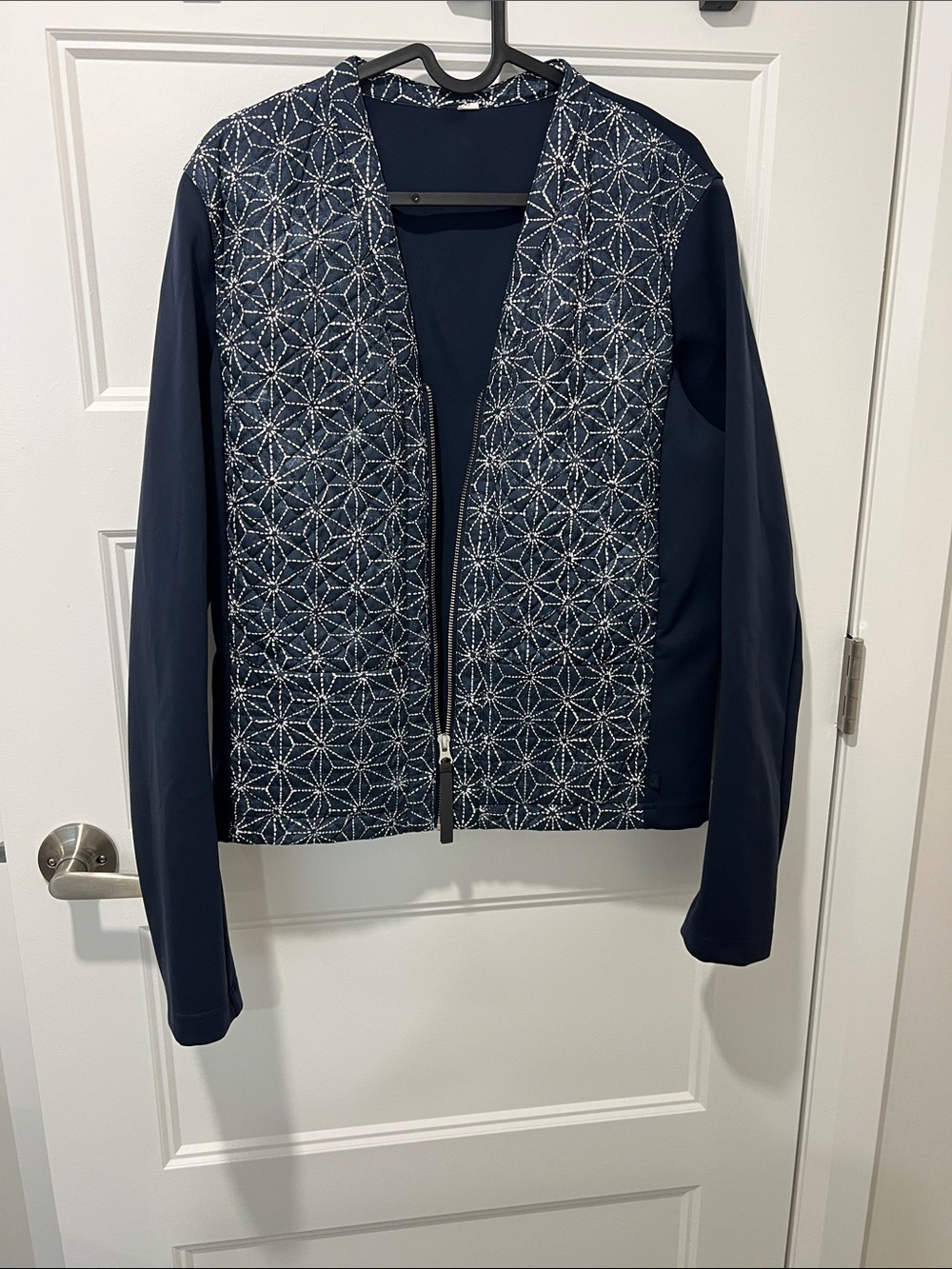 lululemon athletica Navy Quilted-Front Zip Blazer
